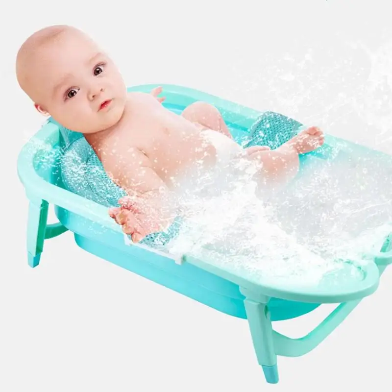 Non-slip Baby Adjustable Tub Net T-shaped Shower Tuck Net Excellent Ventilation Comfortable Mesh ClothInfant Bathing Tool