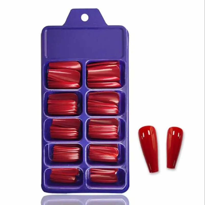 100Pcs Candy Color Long Ballerina False Nail Tips Full Cover Matte Acrylic Fake Nails Tip DIY Beauty Manicure Extension Tools fake nails false nails nail tips false nail tips