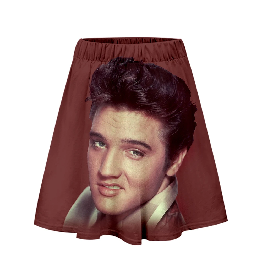 Летняя юбка King Elvis Presley с высокой талией, большие размеры, Женская юбка с 3D принтом, и, Женские винтажные юбки
