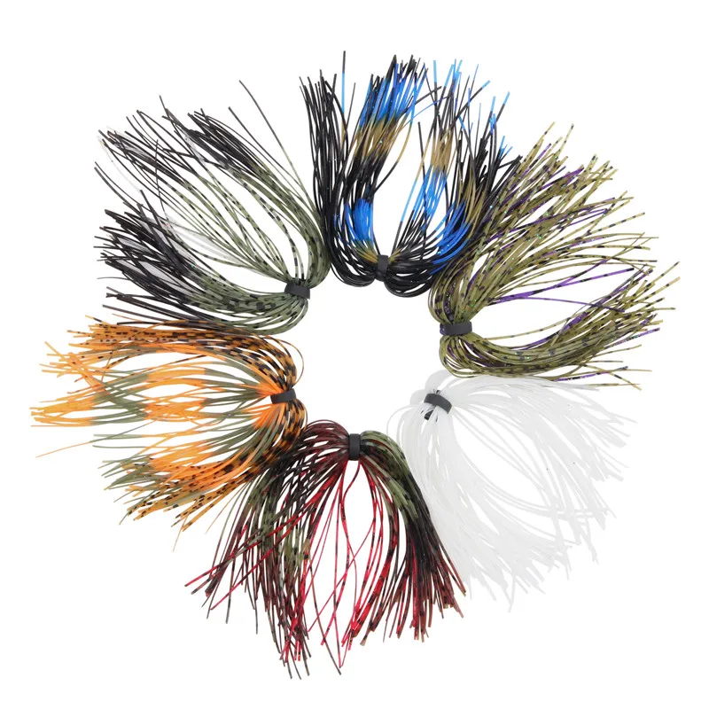 5pcs/lot silicone artificial Jigs Skirts lure more 50 strands each Bundle  for spinner bait buzzbait fishing accessories