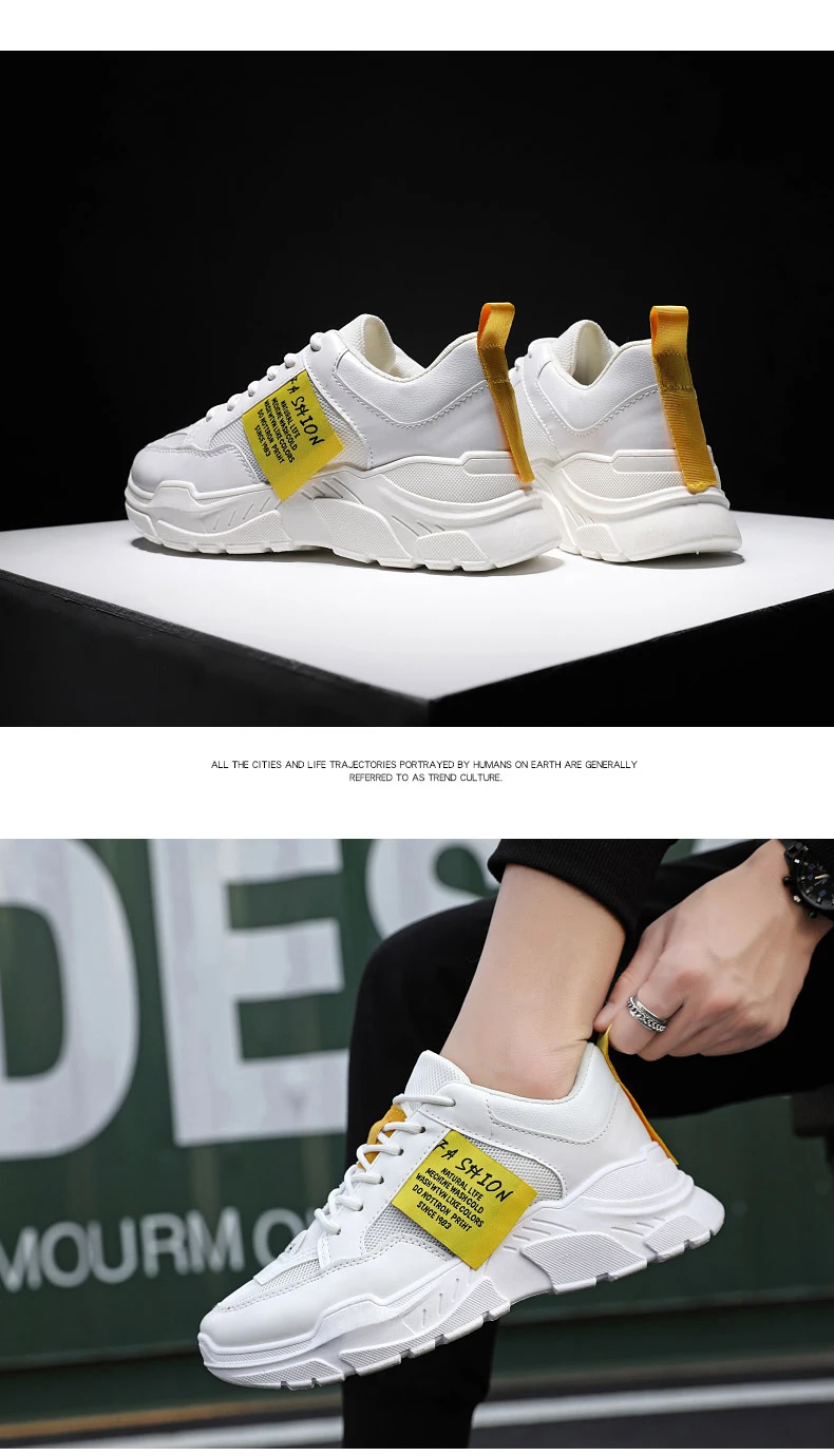 Breathable air mesh sneakers anti-slip waterproof PU shallow vulcanize shoes  lace-up wear-resistant chunkey shoes, balck white patchwork outdoor sports shoes (12)