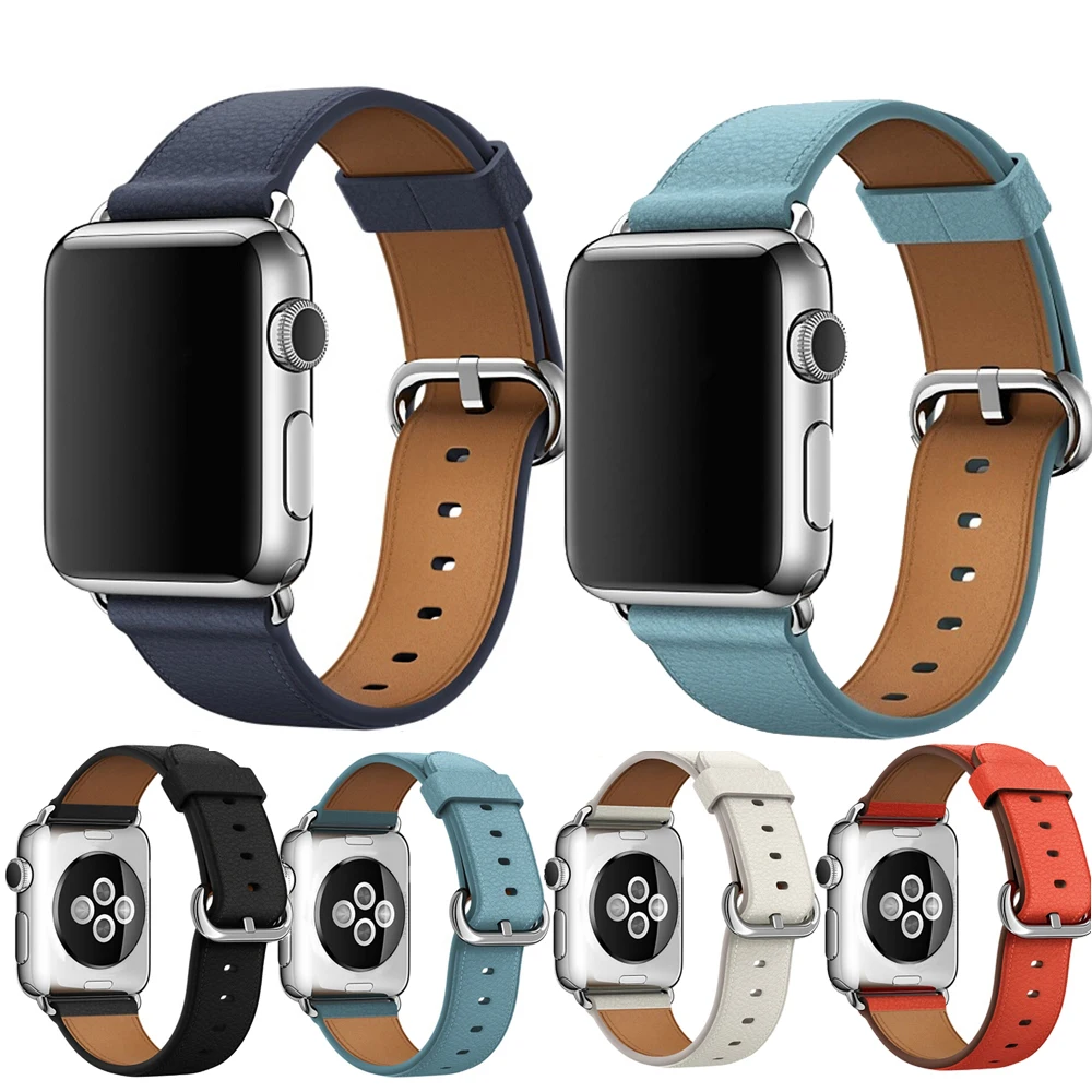Натуральная кожаная Петля ремешок для apple watch 42 мм 44 38mm 40 наручных часов iwatch 4/3/2/1