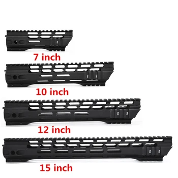

M-Lock Quad Rail 7 10 12 15 Inch AEG M4 M16 AR15 Free Float Handguard Picatinny Rail with steel Barrel Nut for Hunting