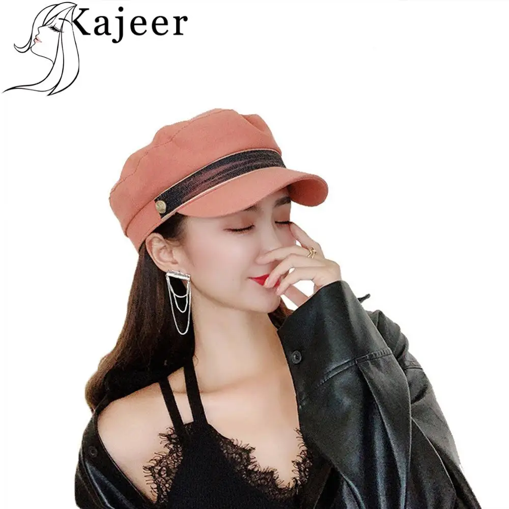 Kajeer, хлопок, шерсть, женский берет, Осень-зима, восьмиугольная шапка, шапки, стильные, художники, живописцы, газетчик, однотонные кепки, берет, шапки