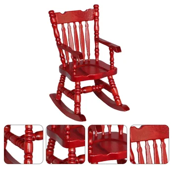 

1pc Mini Rocking Chair Model Unique Delicate Armrest Rocking Chair Mini Rocking Chair for Mini House Decor Mini Scene Layout