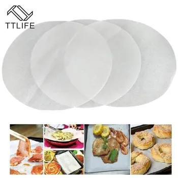 

TTLIFE New Baking Pastry Mat Pad Parchment Paper Unbleached Silicone Cookies Greaseproof Round Sheets Pizzas Non-stick Barbecue