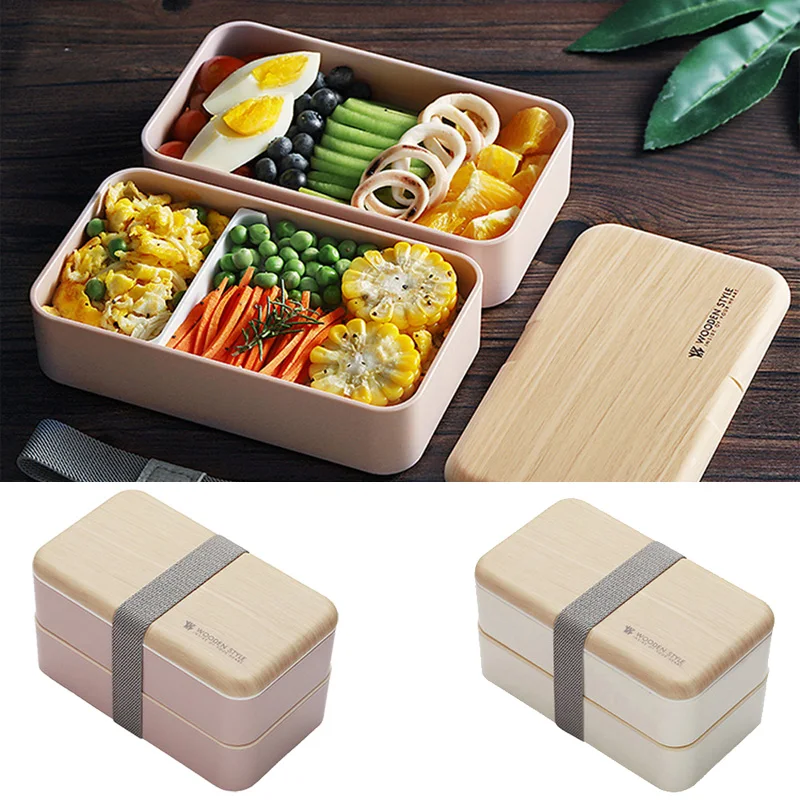 Портативный 2 слоя Ланч-бокс Bento коробки для пикника работы контейнер для еды Кемпинг