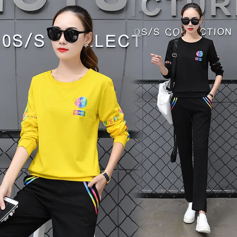 

937 # Photo Shoot [6535 Cotton] Korean-style Autumn Clothing New Style Casual Sports Clothing WOMEN'S Suit Spring And Autumn Hoo