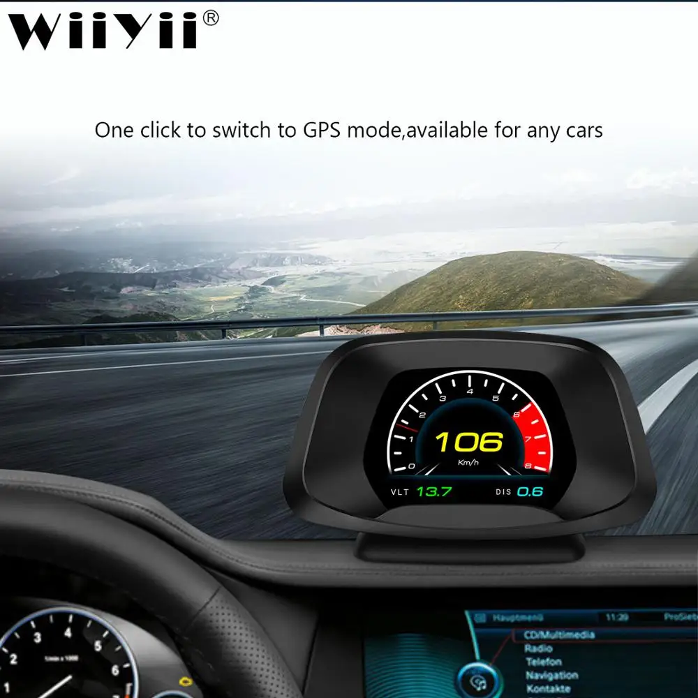GPS-навигатор P19 HUD проектор скорости автомобиля индикатор расхода топлива