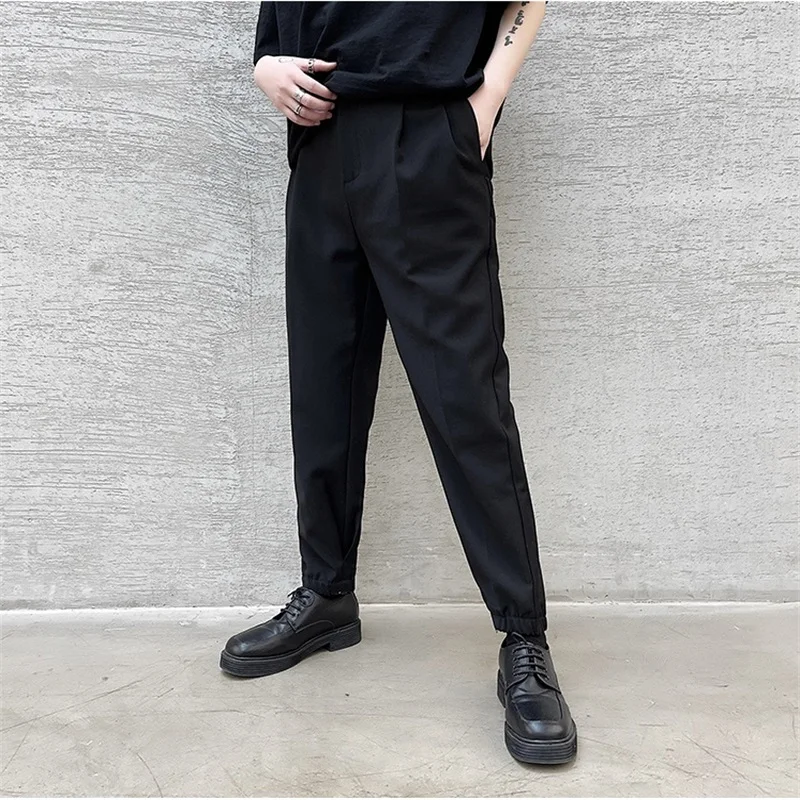 

Summer wear Korean fashion versatile men's Slim small leg casual pants hairstylist trendy young men's legged Capris trendy