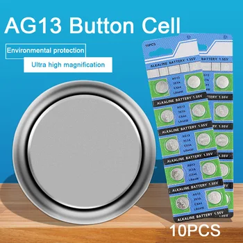 

10PCS 1.55V AG13 Watch Battery 357A CX44 LR44W Coin Cell Alkaline Batteries for Toy Calculator Laser Pointer Clock Watch Cameras