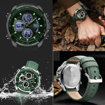 NAVIFORCE Military Watches for Men Luxury Genuine Leather Strap NEW 2022 Sadoun.com