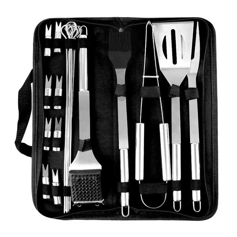 20Pcs bbq Utensil Set Outdoor Camping Tableware Stainless Steel Barbecue Tool Kitchenaid Accessories Tourist Hiking Equipment