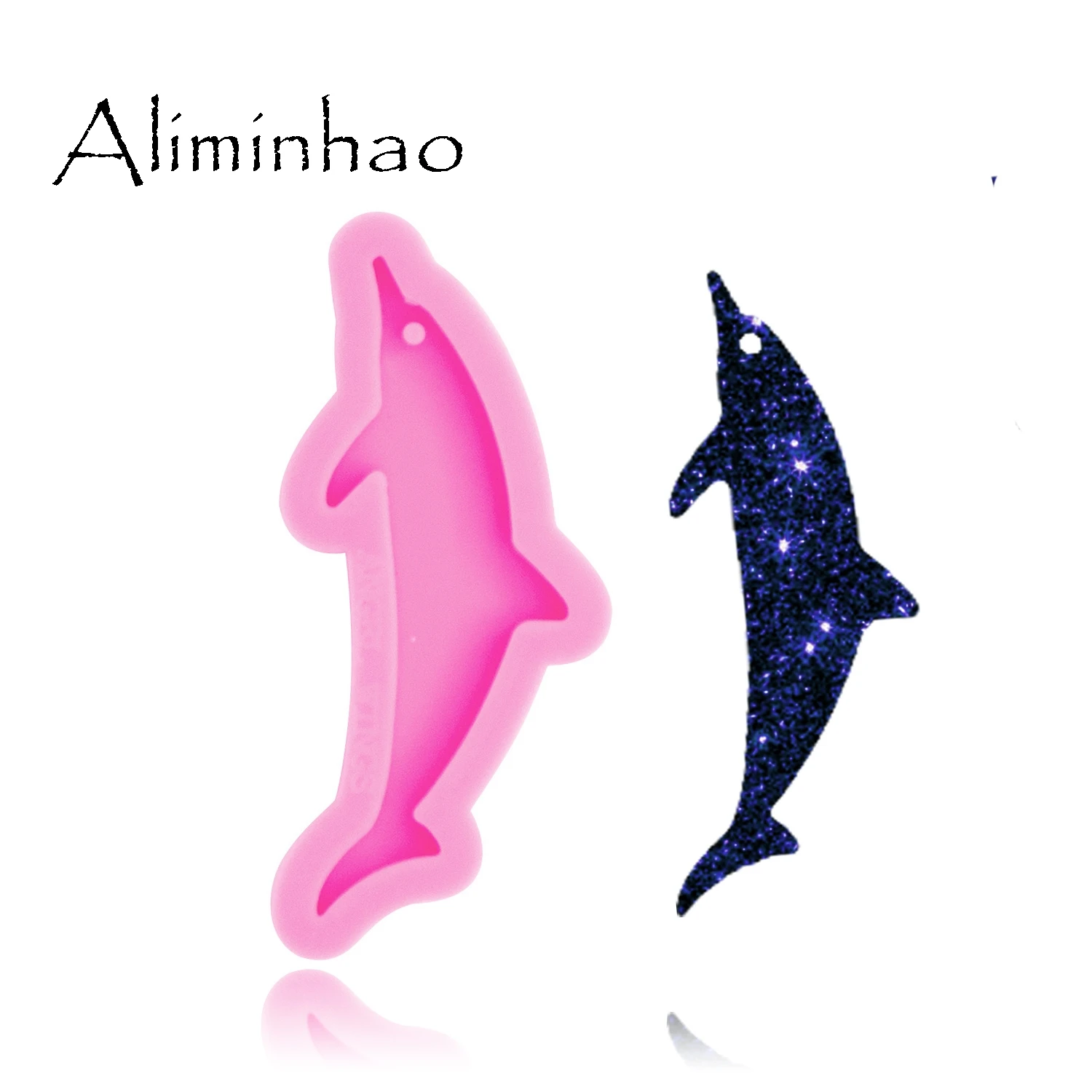 DY0265 Shiny dolphin mold Silicone Molds DIY epoxy and resin craft molds keychains Mould custom