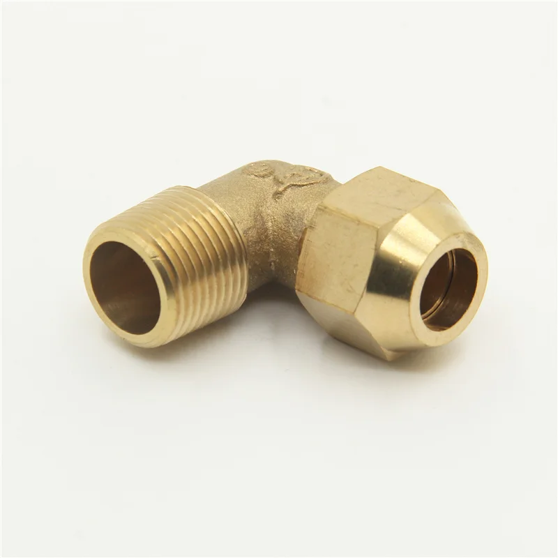 Hose pipe fitting pipe fitting water pipe fitting Copper flared joint elbow connection 1 / 8 "1 / 4" 3 8 "1 4" external thread brass fittings