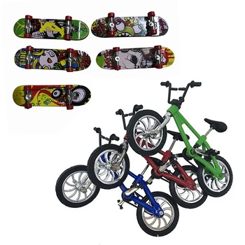 

8pcs/set Kids Skates Scooter Cute Mini Finger Skateboard And Bmx Bicycle Toy For FSB Funny Novelty Bike Gift H