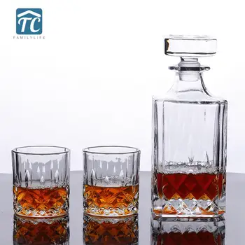 

3pcs/set Wine Separator Set Glass Decanter Whiskey Pourer Home Bar Vodka Beer Bottle 1pot 2 Cups Jar Jug Liqour Glass Spirits