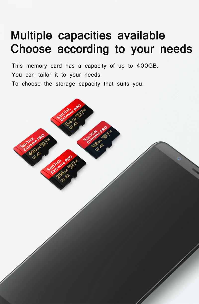 SanDisk Extreme Pro карты памяти micro sd карта 32 Гб 64 Гб 128 ГБ 256 ГБ, класс скорости 10 cartao de memoria U3 A2 V30 tf флеш-карта 400 ГБ 1 ТБ