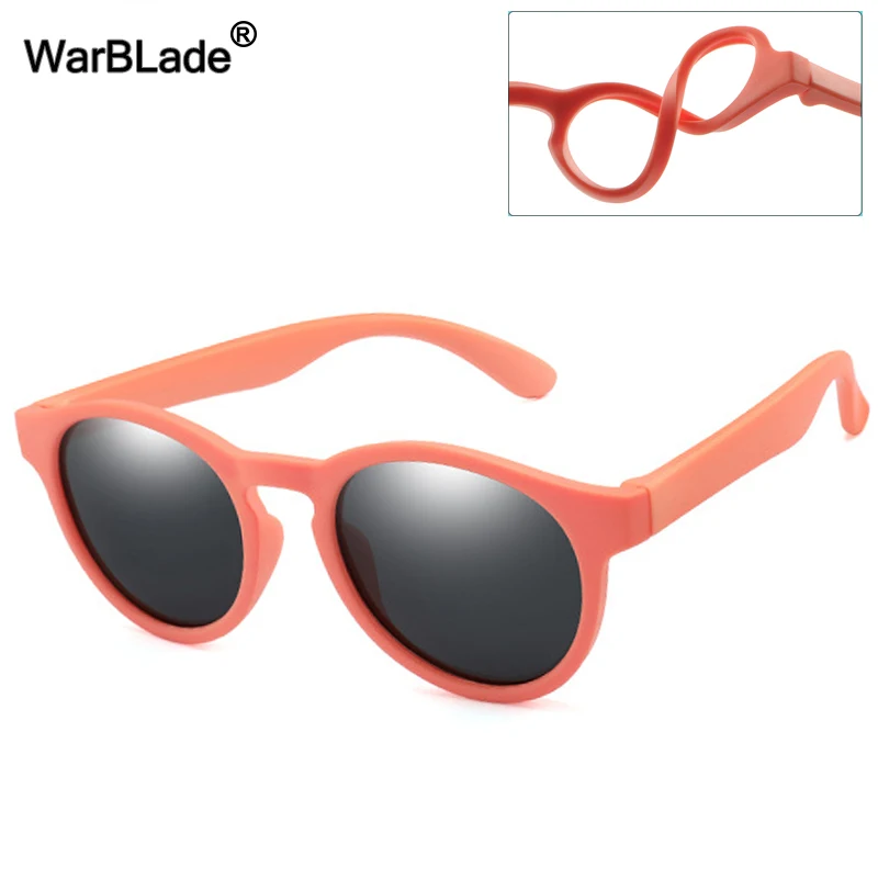 Kids Round Polarized Sunglasses - Silicone Flexible Safety UV400 Fashion Shades