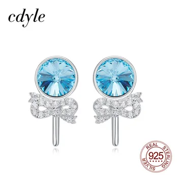 

Cdyle Cute Lollipops Stud Earrings for Girl Birthday Gift 925 Sterling Silver CZ Candy Earrings Fine Jewelry Halloween Gift