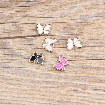 

10pcs/lot Dripping Oil Multicolor Butterfly Bracelet Pendant DIY Necklace Earring Material Fashion Jewelry Making Supplies