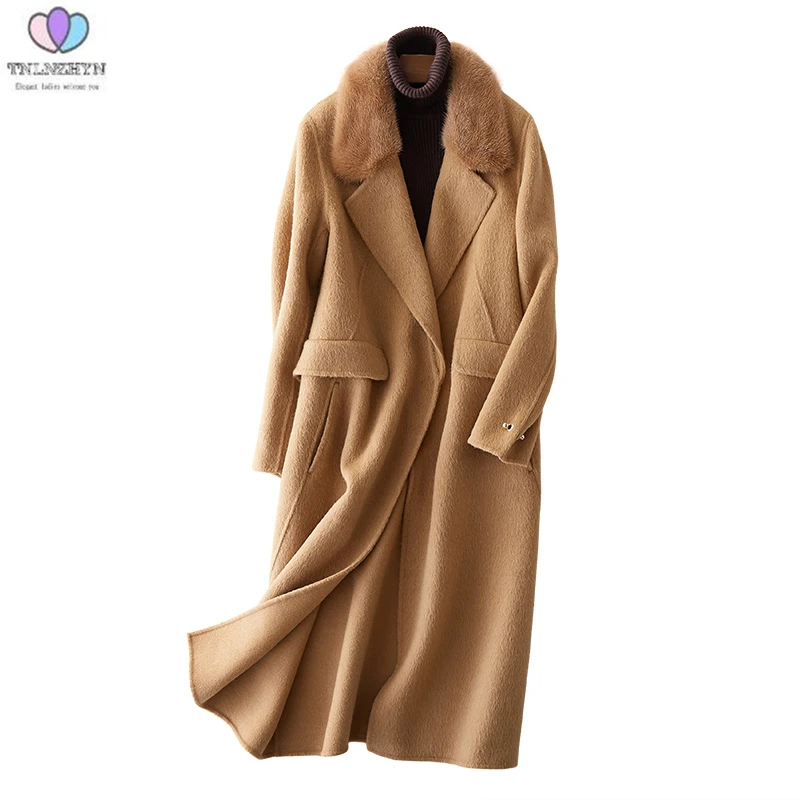 2019 модная Высококачественная новая шерстяная куртка Elegnat зимние женские пальто