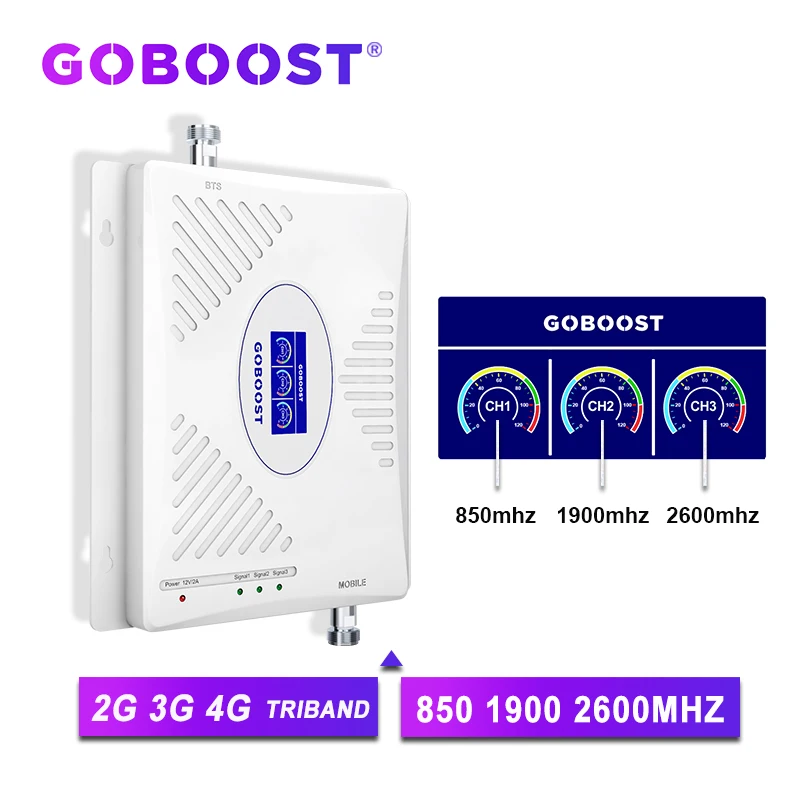 GOBOOST signal amplifier gsm 2g 3g 4g cdma 850 pcs 1900 lte 2600 booster cellular mobile phone internet 1700 1800 | Мобильные