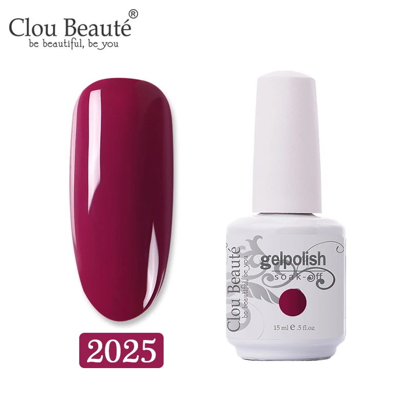 Clou Beaute красная серия УФ светодиодный Гель-лак для ногтей Полупостоянный УФ-лак Гель-лак украшения ногтей маникюр праймер - Цвет: 2025