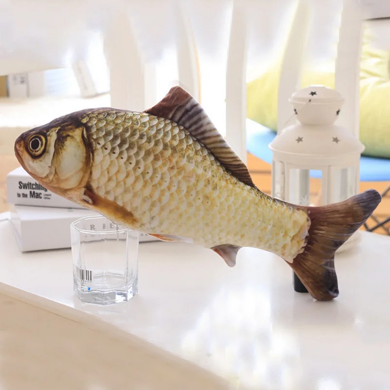 1 шт. 3D Рыба креативный кот котенок жевательная игрушка кукла кошачья мята мягкая