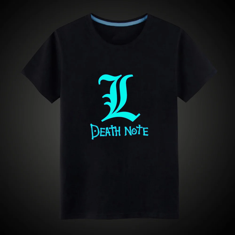 New Cartoon Anime Death Note Luminous Kids T-Shirts Boy Girls Fluorescent Short Sleeves T shirt Baby Cotton Tops Ves - Цвет: 10