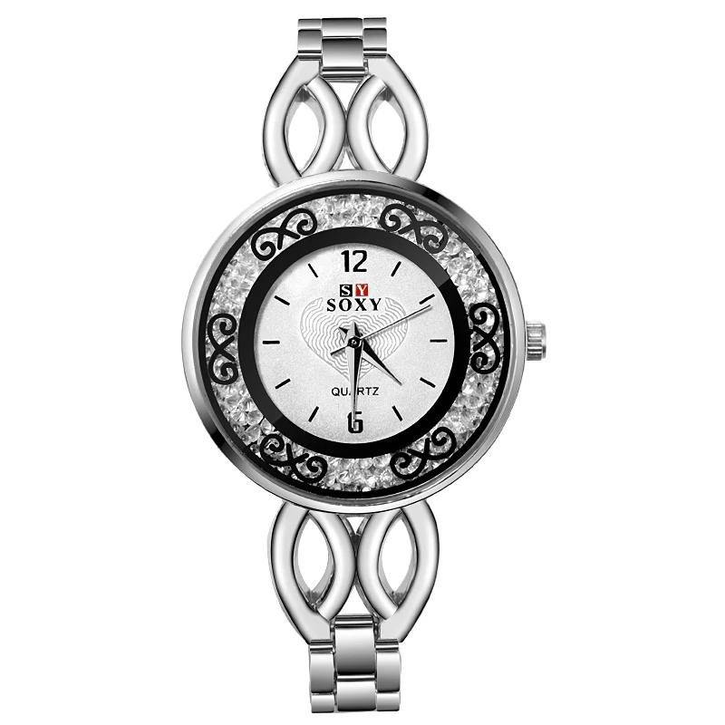 Дизайн женские часы лучший бренд класса люкс из нержавеющей стали Кварцевые часы Feminino Relogio браслет женские наручные часы - Цвет: silvery