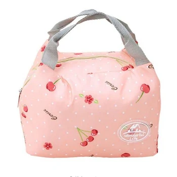 

2019 Newest Lunch Bag Insulated Cold Canvas Stripe Picnic Carry Case Thermal Portable Lunch Box