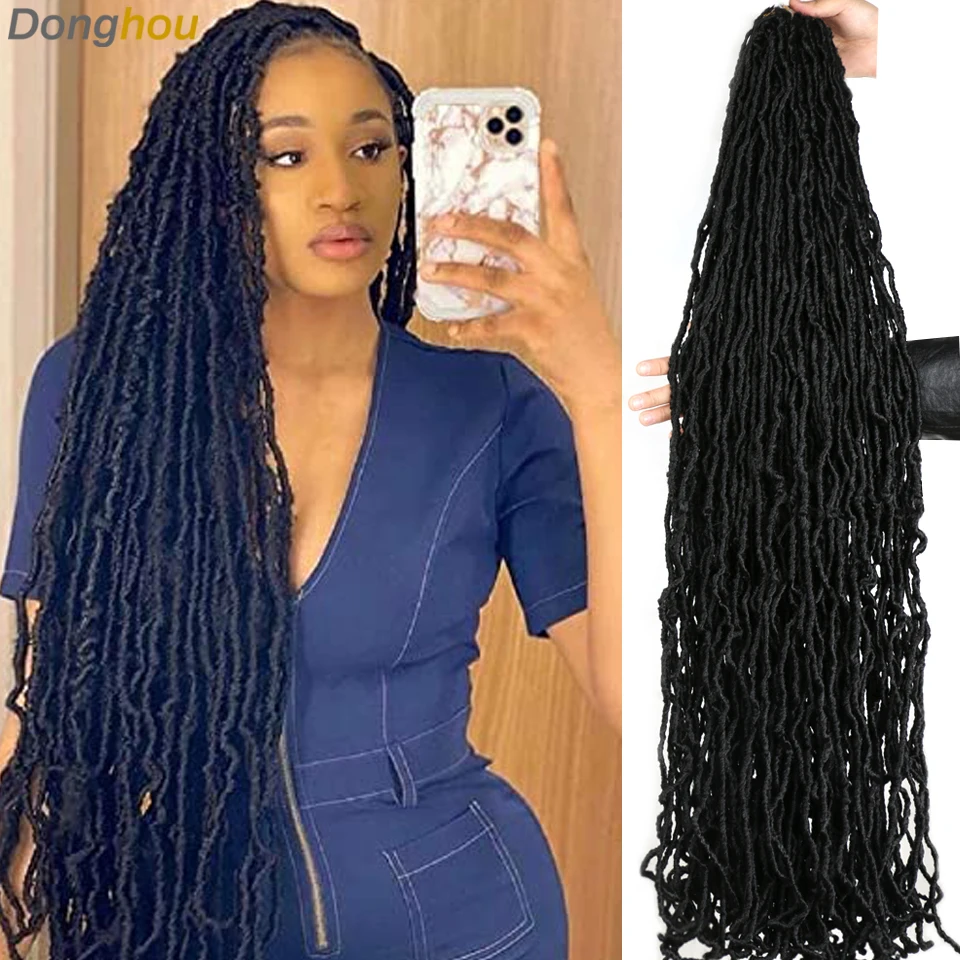 

36 Inch 6Packs Extended New Faux Locs Crochet Hair Naturel Loks Crochet Faux Locks Pre Looped Synthetic Hair 170g 21Strands/Pack
