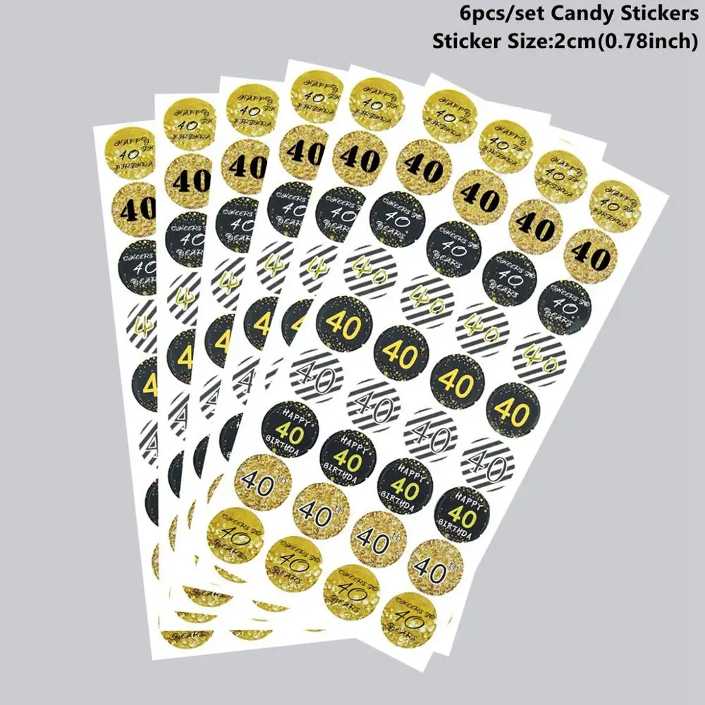 40th Stickers CHZLL 30, 40, 50, 60, запечатывание этикеток на день рождения, наклейки на день рождения, украшения на день рождения для взрослых, товары на день рождения, подарки на день рождения - Цвет: 40th Stickers