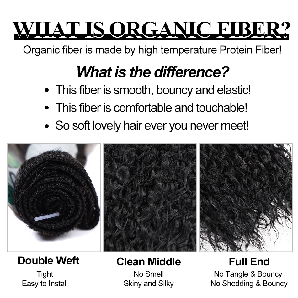 Synthetic Bundles With Closure Afro Curls Curly Organic Hair Weaving Natural Hair Extension Curly Bundles Natural Weave 6+1