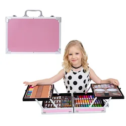 New 145PC Paintbrush Crayon Painting Set Children's School Supplies Watercolor Pen Art Set Water Oil Pastel Crayons for Kids