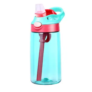 

480ML Baby Kids Feeding Cups With Straws Lid Leakproof Water Bottles Outdoor