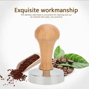 

57.5mm Stainless Steel Base Coffee Powder Tamper with Wooden Handle Coffee Machine Accessories 2020