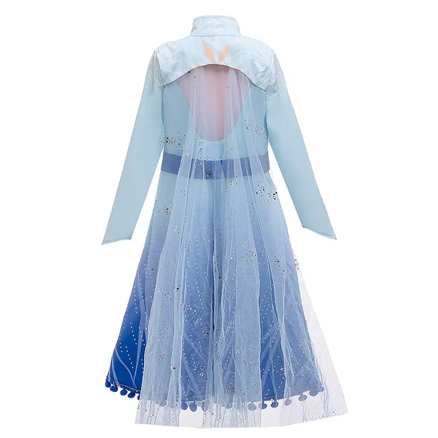 Новое поступление! Платье Снежной Королевы Эльзы маскарадный костюм принцессы Эльзы, платье для девочек, костюмы, синее платье, пальто с леггинсами, костюмы