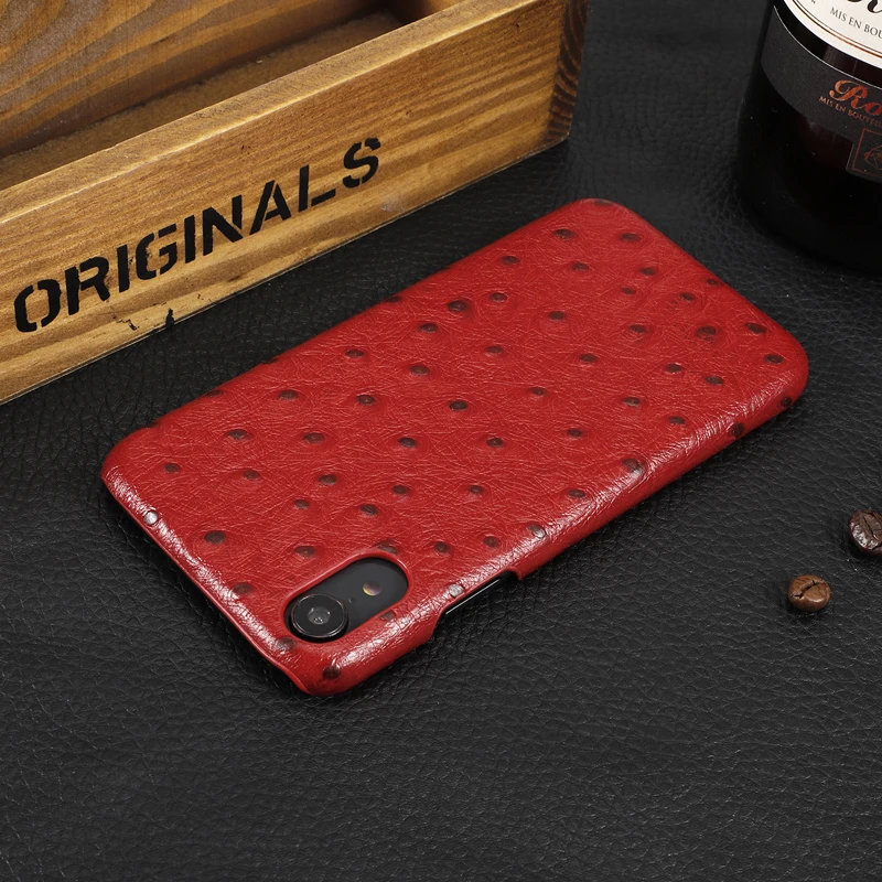 Для iPhone XS XR задняя крышка iPhone7 8 страусиная кожа воловья натуральная кожа чехол для телефона Тонкий Бизнес умный чехол для iPhone XS Max
