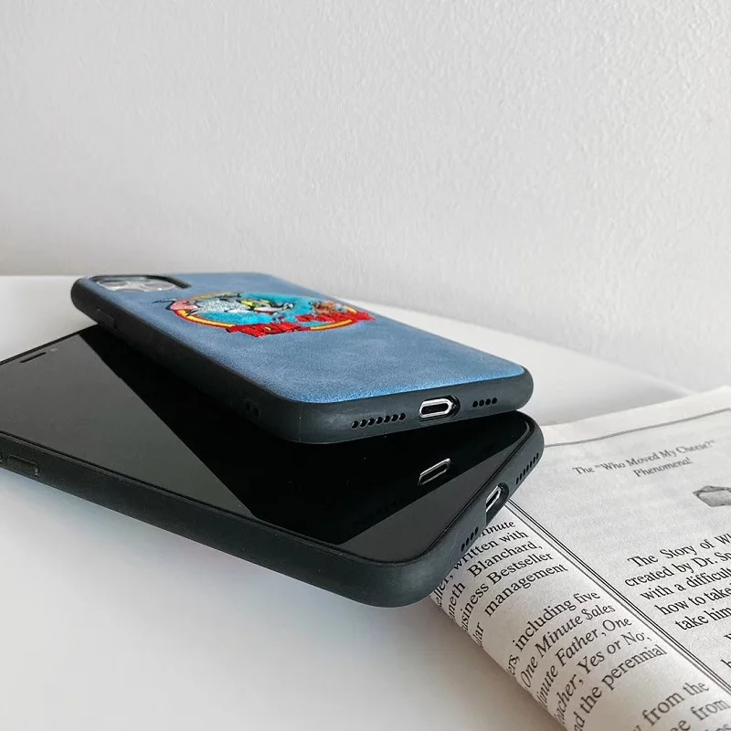 Чехол с изображением Тома Джерри для iphone X, XR, XS, MAX, 11 pro, 8, 7, 6s plus, huawei P30, 20, mate, 30, 20, роскошный кожаный чехол с 3d вышивкой
