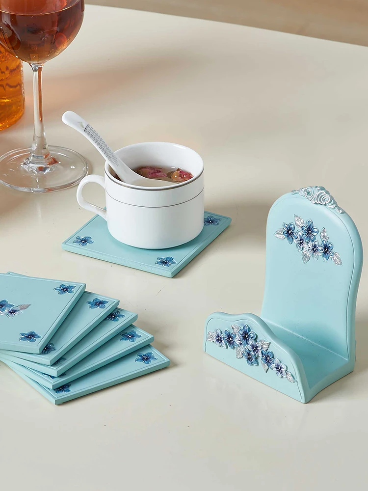 

Creative coaster nordic tea ceremony lovely resin non slip tea cup supporting table heat insulation anti scalding pad table mat