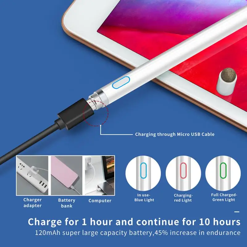 Stylus Pen For Android IOS For IPad Apple Pencil 1 2 Stylus For Android Tablet Pen Pencil For IPad Samsung Xiaomi Phone Dropship