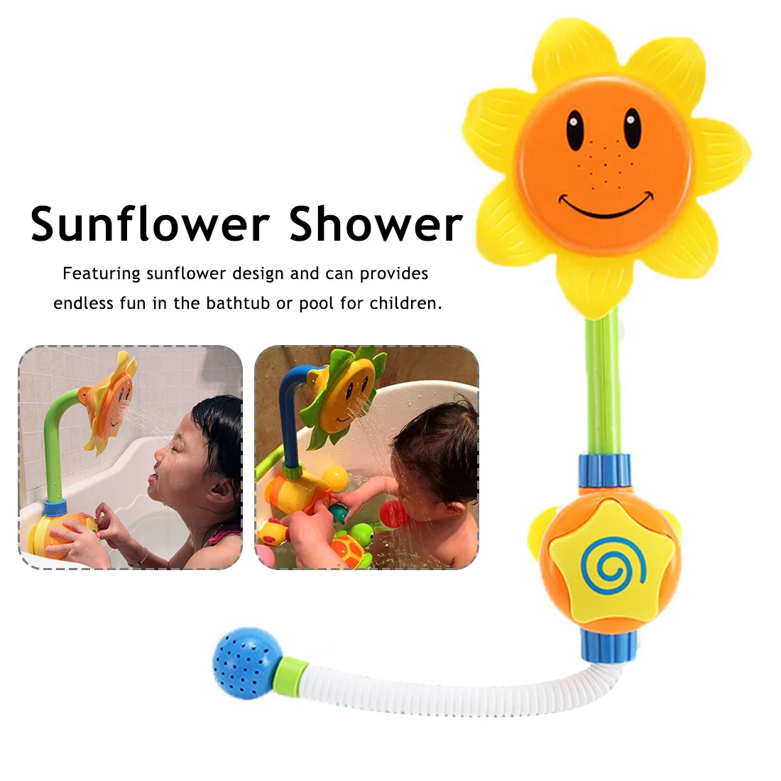 

Sunflower Shower Spray Baby Bath Play Toys Sets for Children Water Spraying Taps Bathroom Bath Toys for Kids
