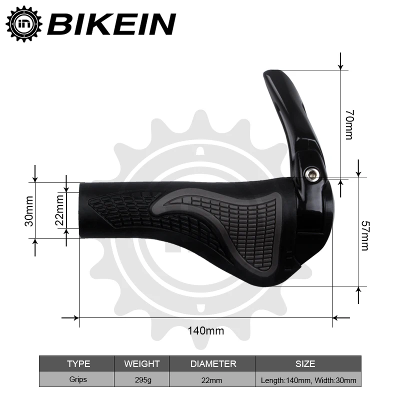 BIKEIN-Эргономичный руль для велосипеда, руль для велосипеда, детали для горного велосипеда, наконечники для горного велосипеда, резина+ алюминиевая ручка, 2 цвета