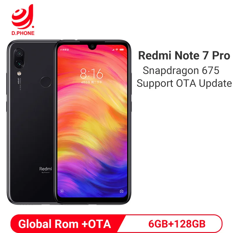 Дешево Официальный процессор Xiaomi Redmi Note 7 Pro 6 ГБ ОЗУ 128 Гб ПЗУ Восьмиядерный процессор 48MP IMX586 камера 4000 мАч смартфон