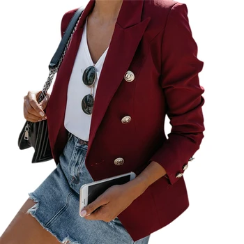 

Office Lady Besiness Blazer Solid Color Single-breasted Button femal Blazer Long Sleeve Suit Basic Coat for woman
