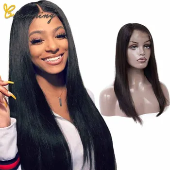

CHARMING 100% Brazilian Straight Human Lace Front Wigs Hair for Black Women 150% 4*4 Lace Pre-Plucked Hair With Natural Wig