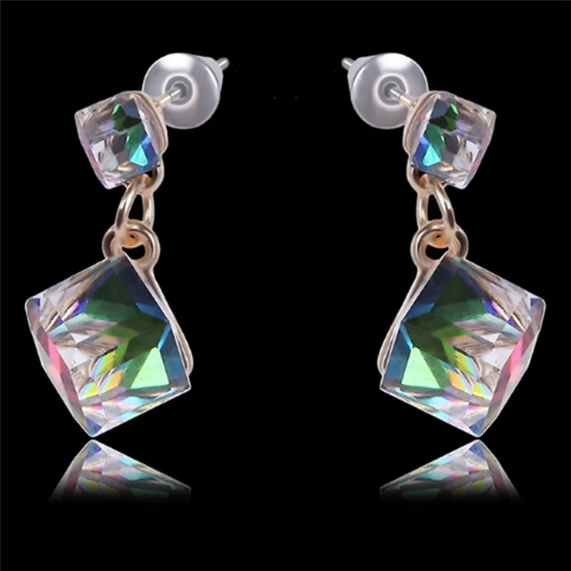 Crystal Rhinestone Earrings Zircon Stud Earrings Women Wedding Bridal Jewelry