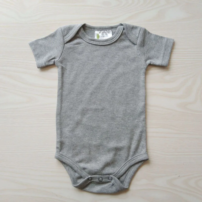 For 0-2Y Toddlers Casual Pajamas Outfits Baby Girls Boys Short Sleeve Rompers Infant Cotton Clothes Newborn Solid Jumpsuit - Цвет: Gray